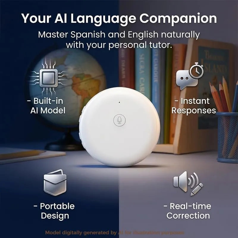 LinguaPod – 🌎 AI Wearable Translator with 165+ Language Two-Way Voice Translation, Smart Learning & Bluetooth for Travel, Work and Everyday Conversations