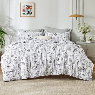 BloomNest – Reversible Botanical Floral Comforter Set with Pillow Shams