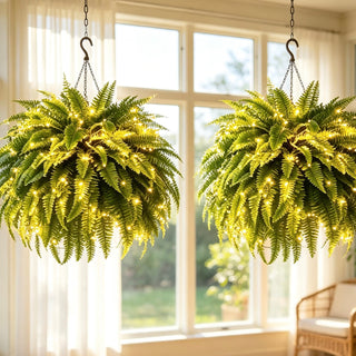💛GlowFern – 🌿 Glowing Boston Ferns with Lights, Zero Watering, Zero Maintenance