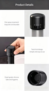 Vacuum wine stopper.Champagne and wine, red wine and liquor, sealing device with built-in vacuum function, leakproof and reusable wine stopper with vent