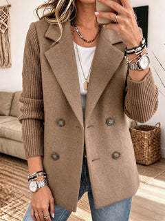 CozyLayer – 🤲⏰✨ Knit-Sleeve Blazer: Chic, Warm & Effortless