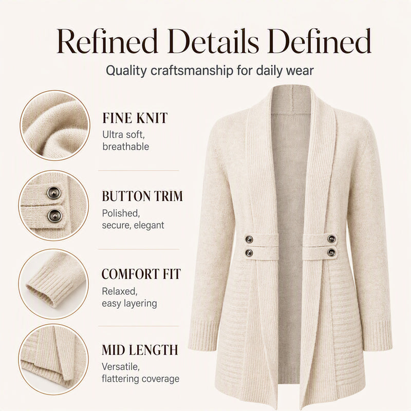 ✨KnitGrace – Women’s Double-Breasted Knit Cardigan 🤍