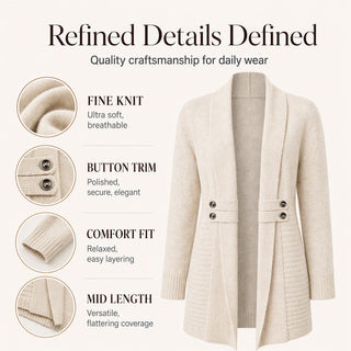✨KnitGrace – Women’s Double-Breasted Knit Cardigan 🤍