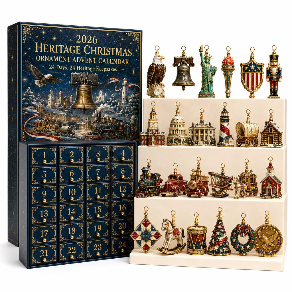 HeritageCountdown – 2026 America 250th Anniversary Christmas Advent Calendar with 24 Decorative Designs