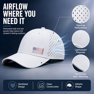 BreezeRound – Quick-Dry Perforated Golf Trucker Cap, Breathable & Adjustable
