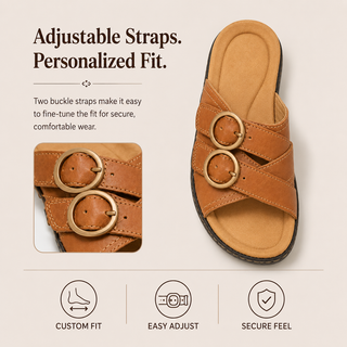 SoftStride – Women’s Leather Slide Sandals for All-Day Comfort