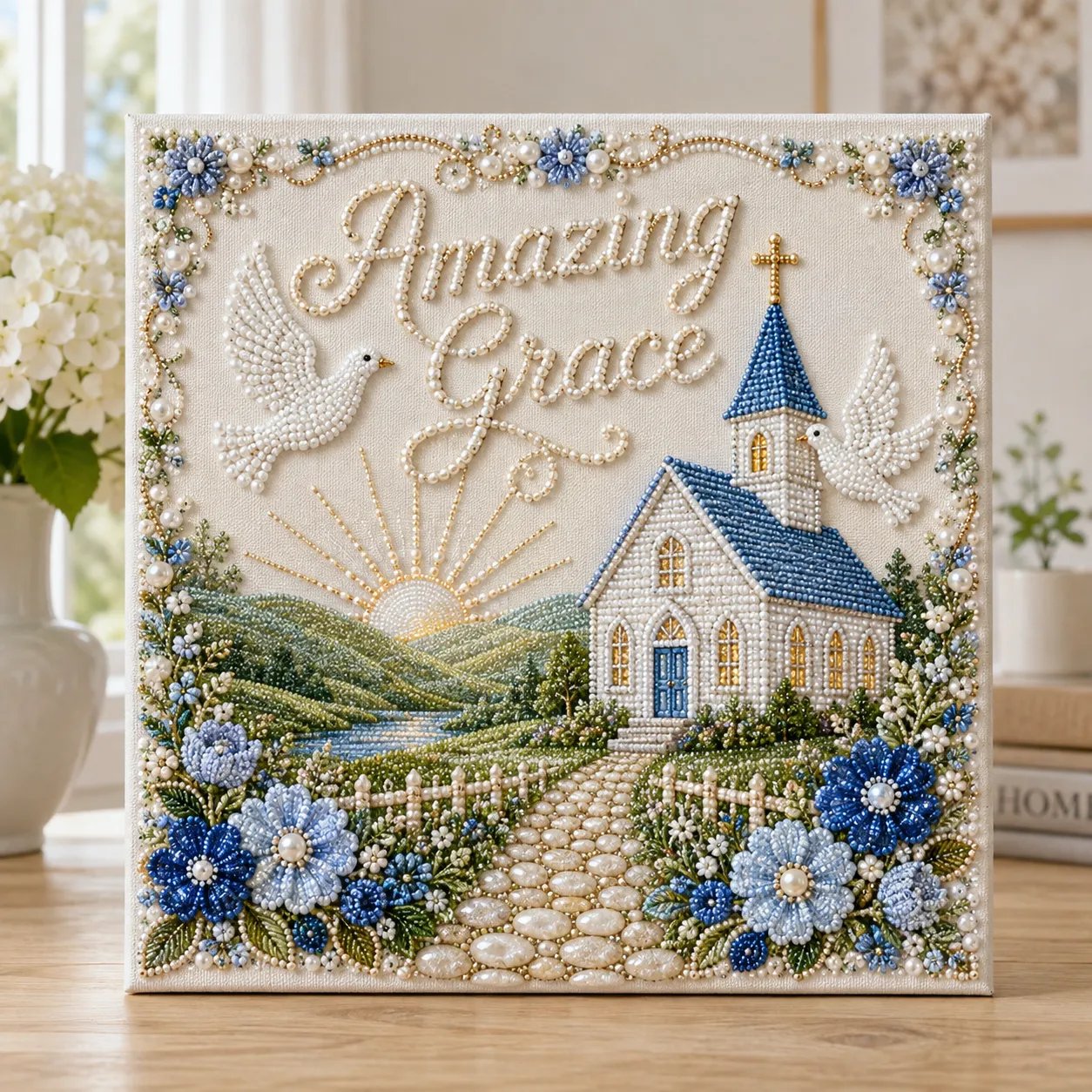 HymnPearl – ⏳ ✝️ Beginner-Friendly Sacred Hymn Pearl Art Kit | Christian Hymn Artwork with Scratch-Resistant, Non-Fading Pearl Beads, DIY Faith-Inspired Decor 🙏✨