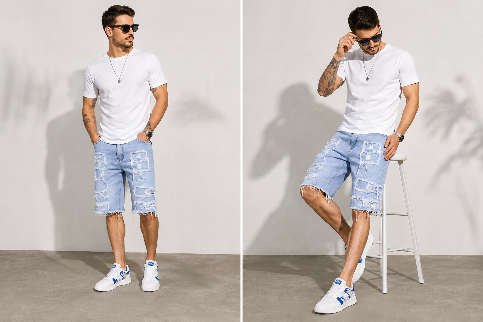 ⚡FrayDenim – Raw Hem Denim Shorts with Rips