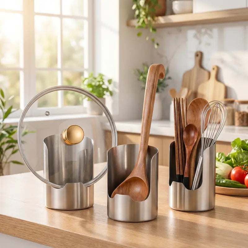 SteelNest – Stainless Steel Utensil Organizer