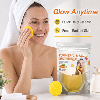 TurmeriGlow – Turmeric & Kojic Acid Cleansing Pads, 20 Pieces🟡