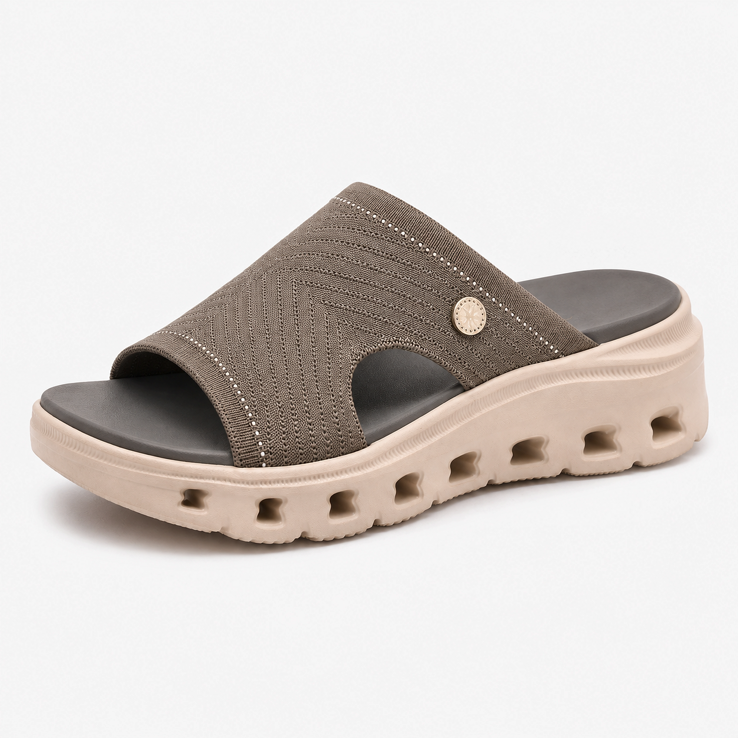 CloudStep – Women's Breathable Knit Comfort Slides with Cushioned Footbed