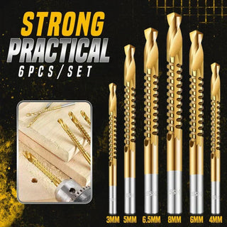SerraBit – 🔥 ⚡ 6-Piece Titanium Serrated Drill Bit Set