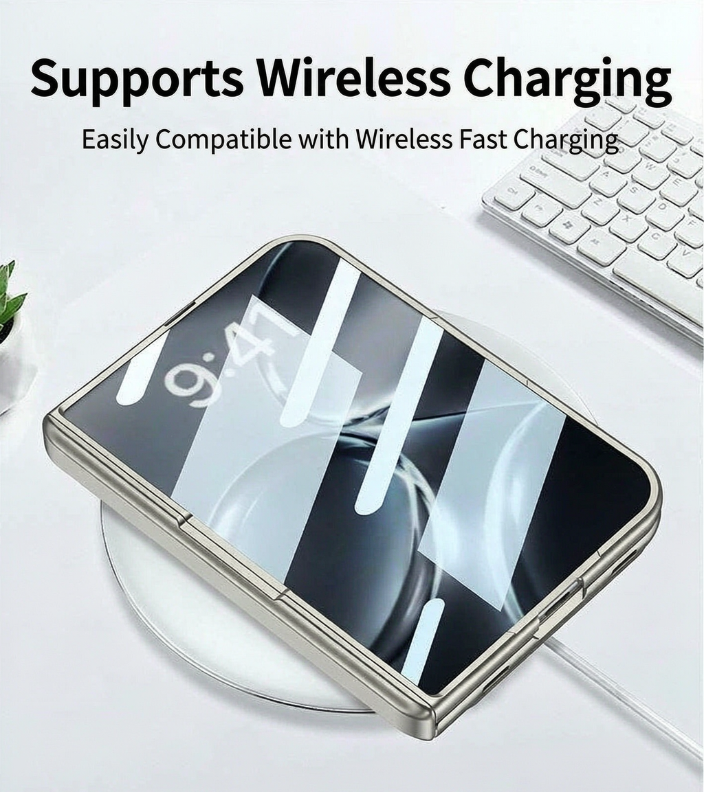 ⭐PrismFold – Magnetic Leather Wallet Stand Case with Screen Glass Film for iPhone Duo