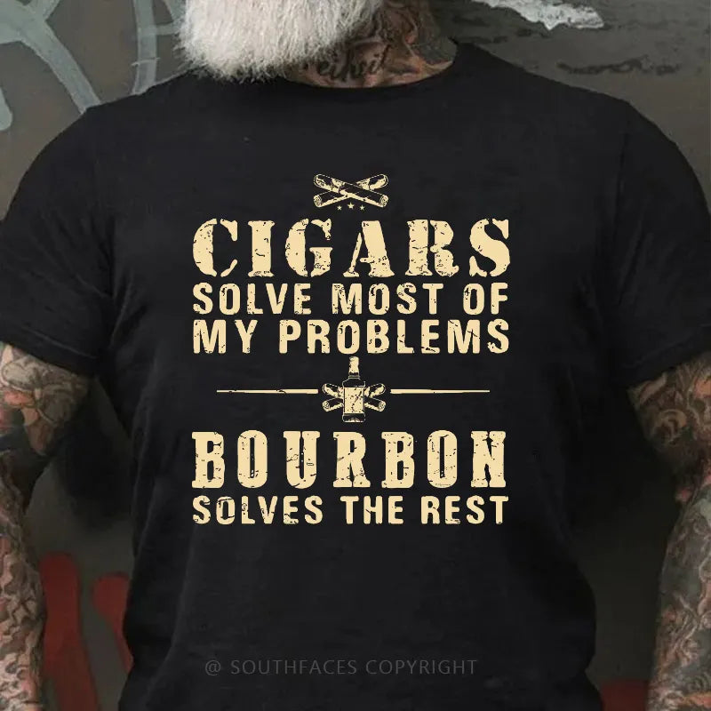 BourbonFix – Cigars Solve Most of My Problems, Bourbon / Whiskey Does the Rest T-Shirt