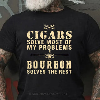BourbonFix – Cigars Solve Most of My Problems, Bourbon / Whiskey Does the Rest T-Shirt