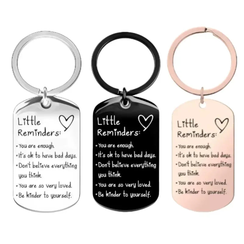 LittleReminders – Inspirational Stainless Steel Dog Tag Keychain