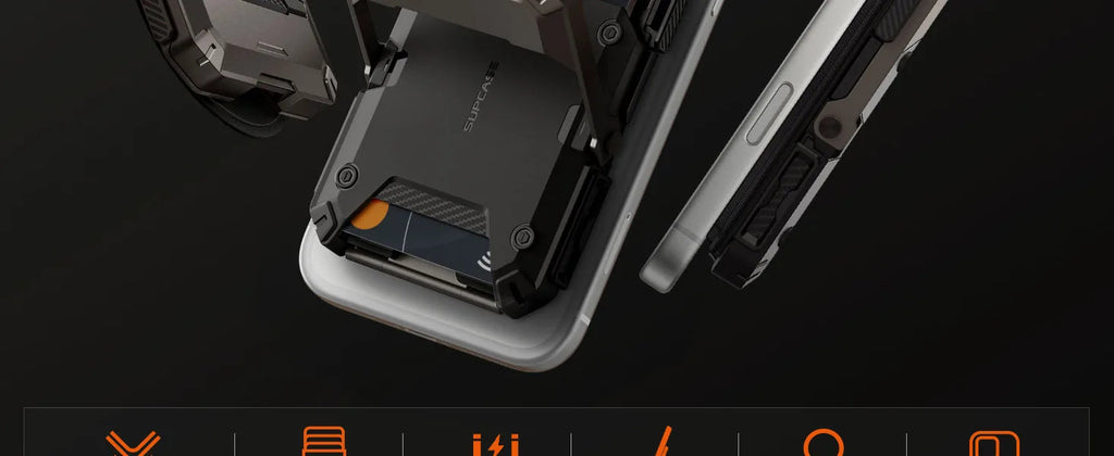 TrackFlip – Trackable Magnetic Wallet with Stand