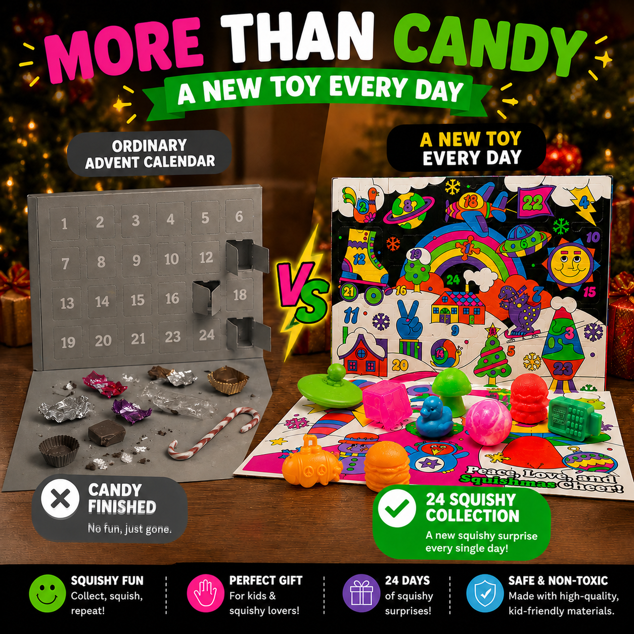 SquishmasCountdown – 24-Day Christmas Squishy Advent Calendar