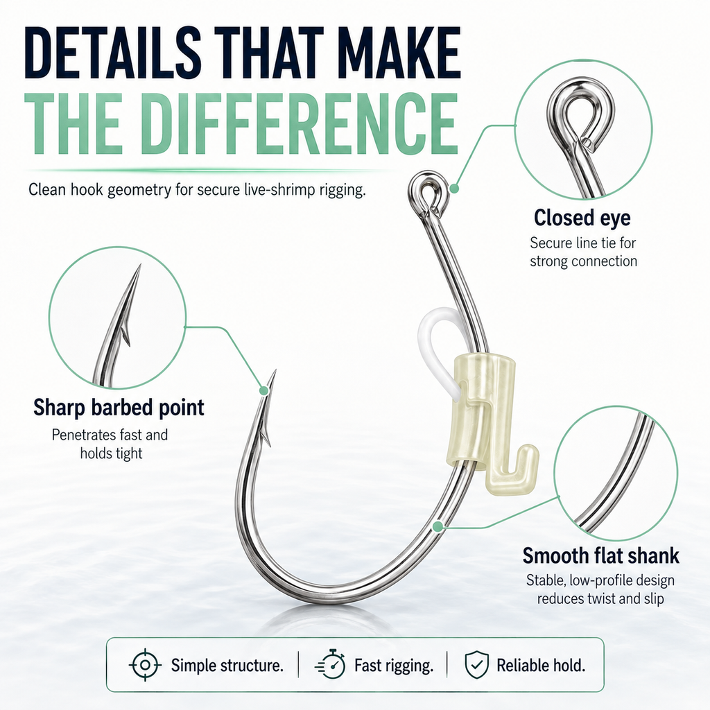 ShrimpGlow – ✨10-Piece Luminous Live Shrimp Hook Set