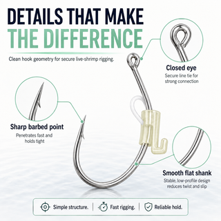 ShrimpGlow – ✨10-Piece Luminous Live Shrimp Hook Set