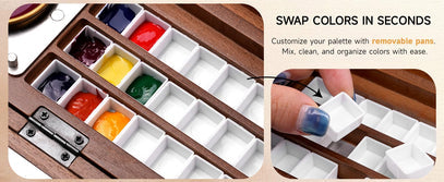 PleinAirKit – Portable Empty 24-Well Watercolor Palette Set