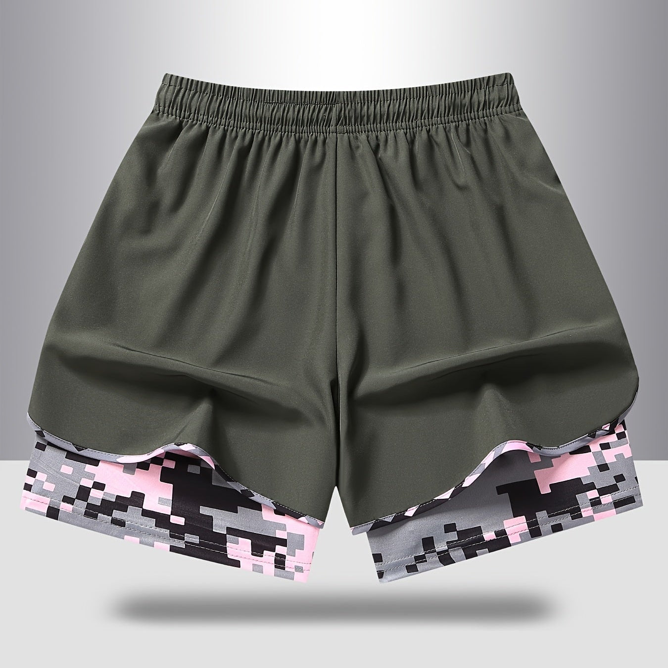 MoveEase – Women’s Double-Layer Athletic Shorts with Pockets