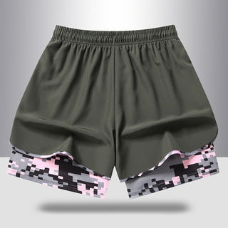 MoveEase – Women’s Double-Layer Athletic Shorts with Pockets
