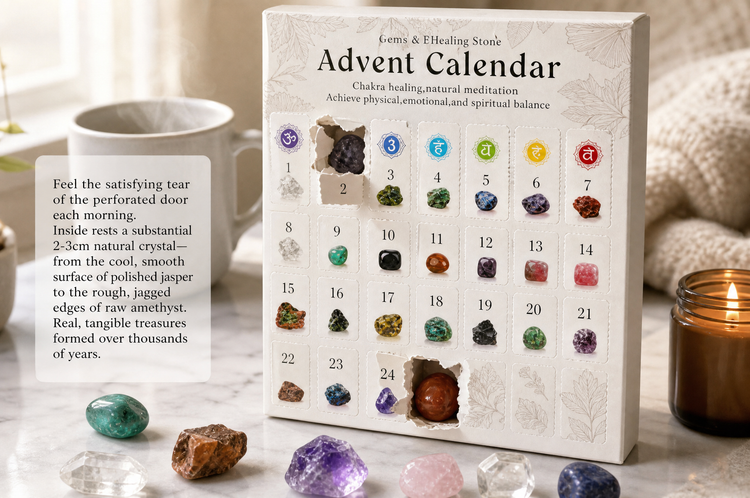 StoneAdvent – ❤100% Hand-Carved 💎Crystals Advent Calendar 2026: 24 Days of Chakra Crystals & Healing Stones🔮