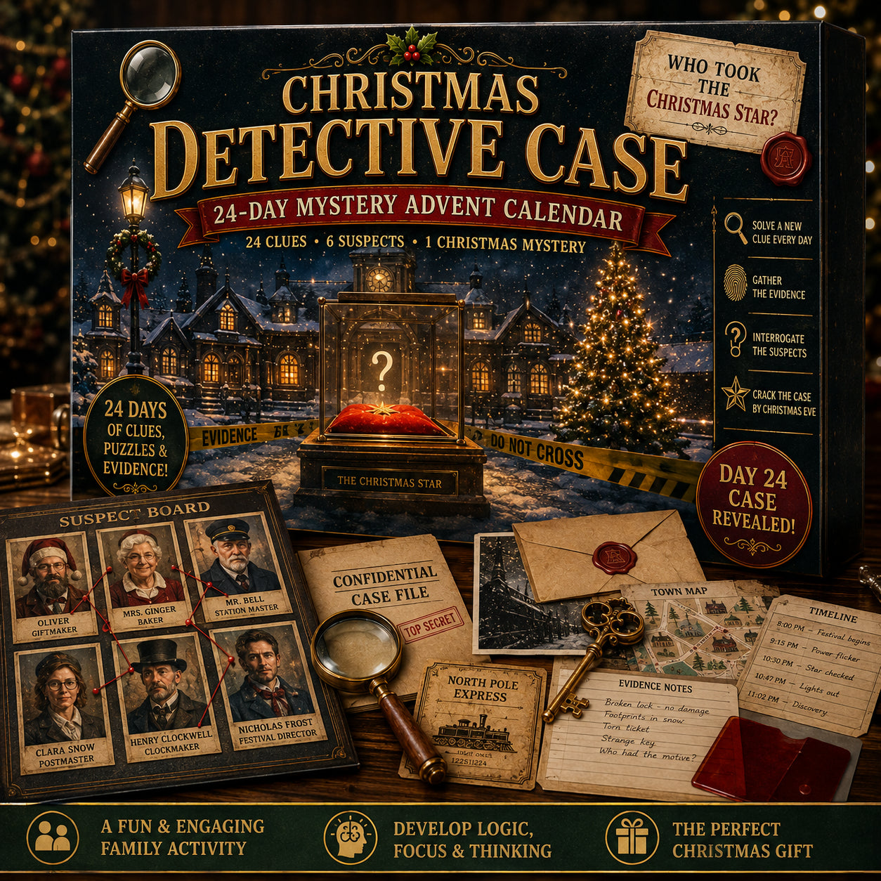 ⏳🎄🔎 ClueQuest – 24-Day Mystery Adventure Advent Calendar