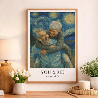 StarryTogether – Personalized Van Gogh Style Couple Portrait Poster or Canvas