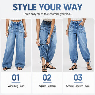 ✨BarrelEase – Women's High Waisted Stretchy Barrel Jeans