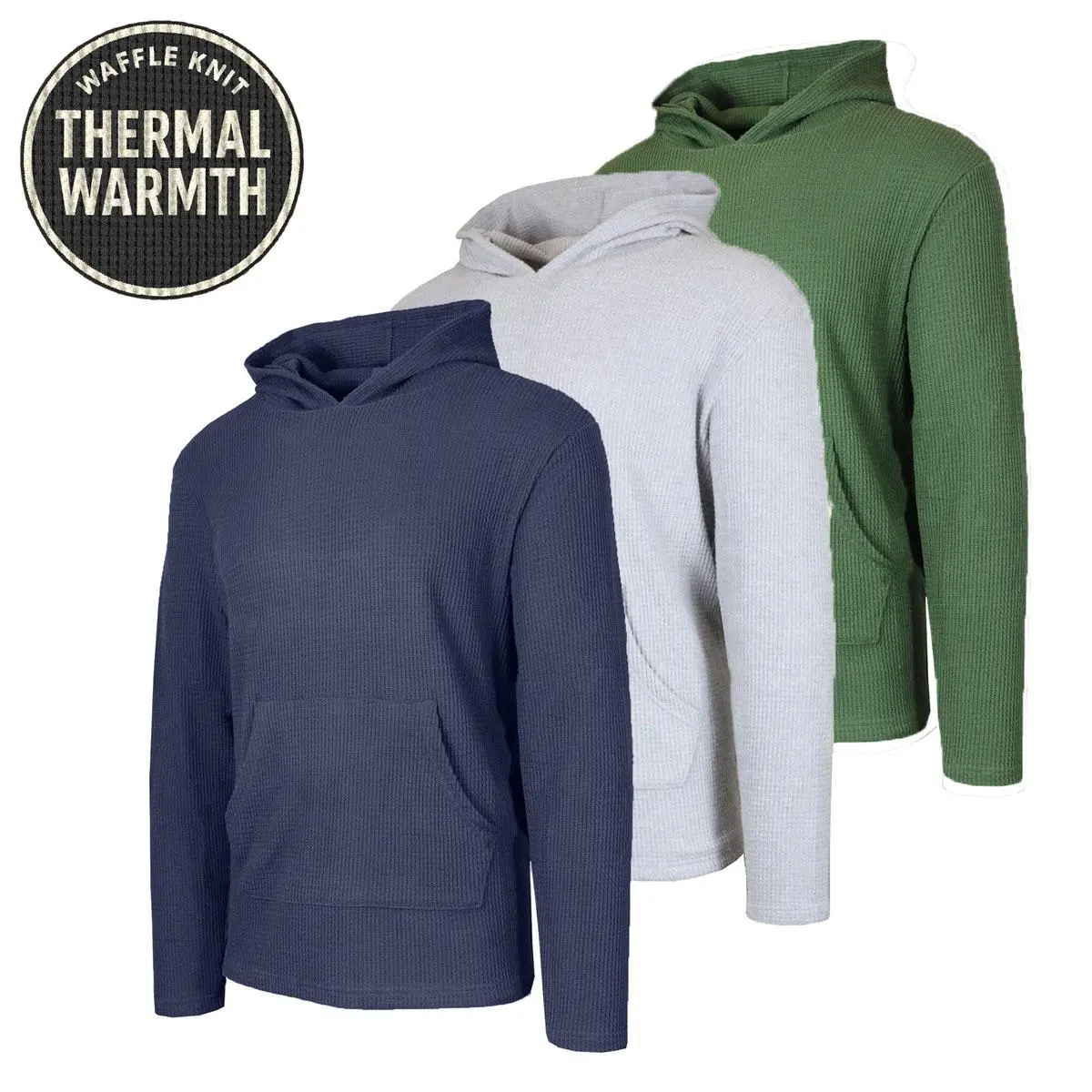WaffleEase – Men’s Waffle-Knit Pullover Hoodie