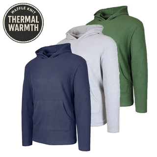 WaffleEase – Men’s Waffle-Knit Pullover Hoodie