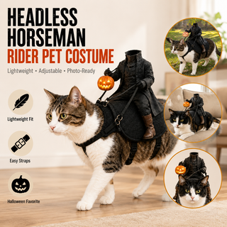 😺HollowRide – Headless Horseman Saddle-Style Pet Costume🎃