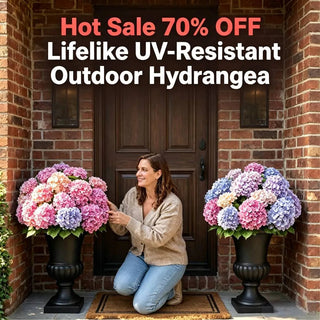 PorchBloom – 🔥🔥 Artificial Outdoor Hydrangea Flowers, UV-Resistant, Waterproof & Windproof