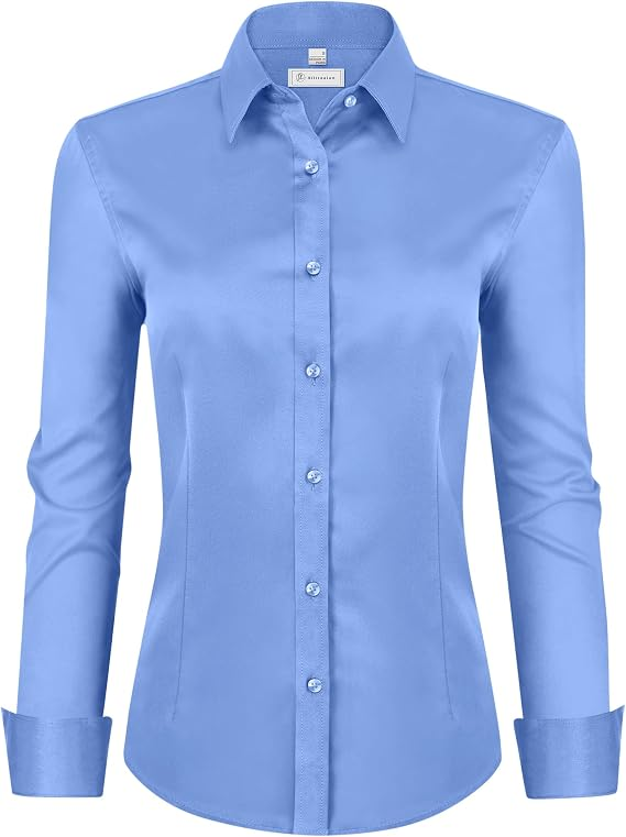 CrispCollar – Women's Classic-Fit Long-Sleeve Dress Shirt