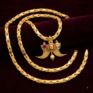 PuliRoyale – Traditional Tiger Claw Deity Pendant with Gold-Tone Chain