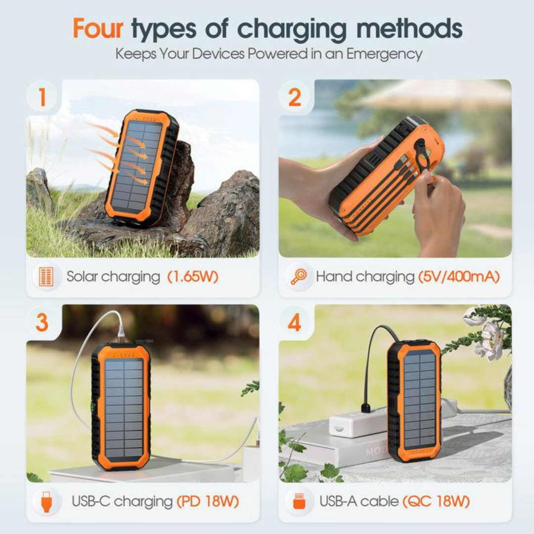 SolarPeak – Solar & Hand-Crank Emergency Power Bank