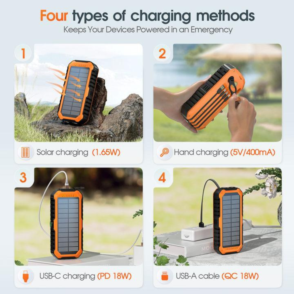SolarPeak – Solar & Hand-Crank Emergency Power Bank