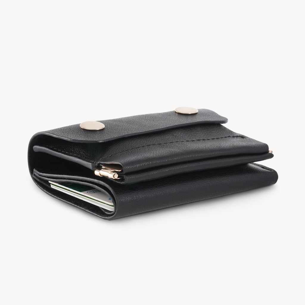 SnapPurse – Vintage Genuine Leather Spring-Open Short Wallet