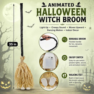 WitchGlow – 🧙‍♀️🧹 Animated Halloween Broom with Light & Sound