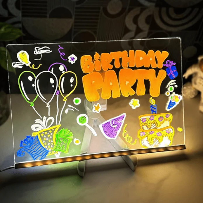 GlowSketch – Light-Up LED Drawing & Note Board with 7 Colour Pens