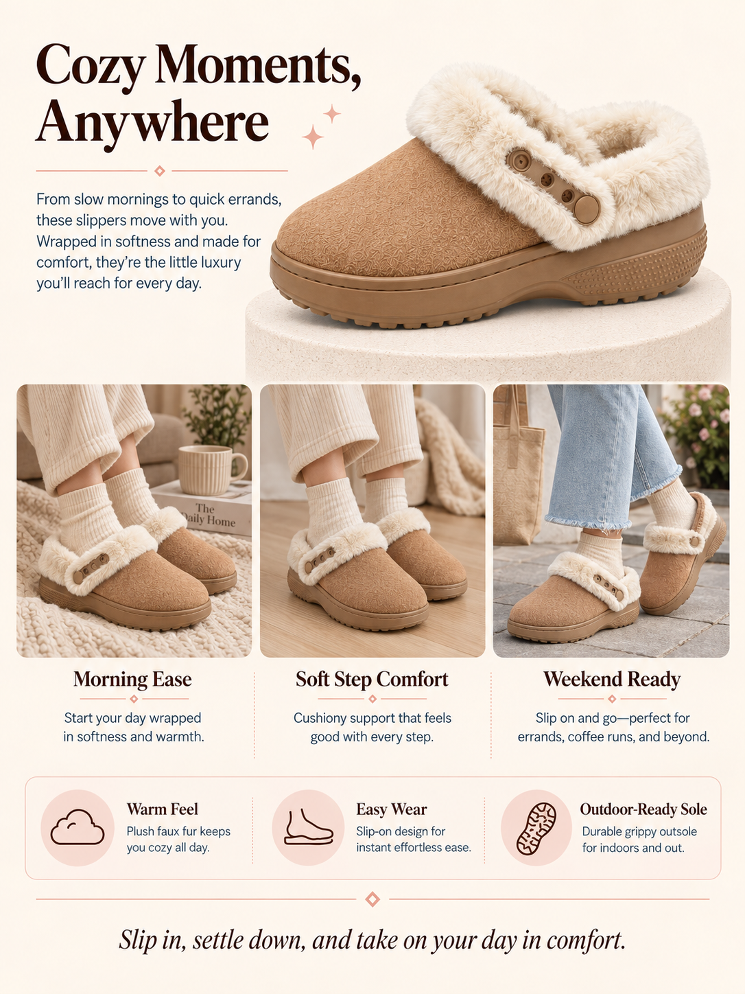 SnuggleClog – Women's Furry Lined Fuzzy Clog Slippers