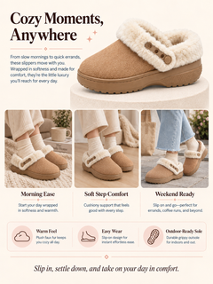 SnuggleClog – Women's Furry Lined Fuzzy Clog Slippers