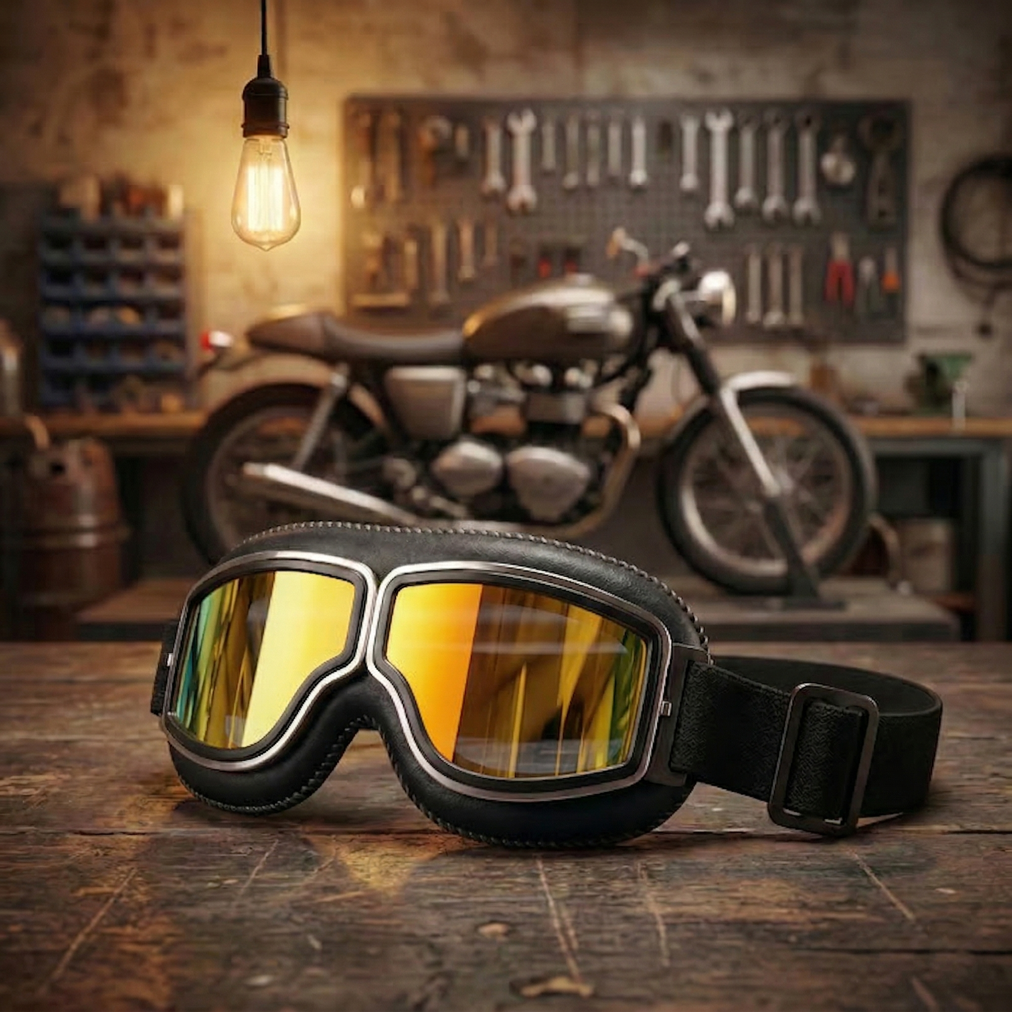 🔥 RetroRide – OTG Vintage Motorcycle Goggles (Fits Over Glasses)