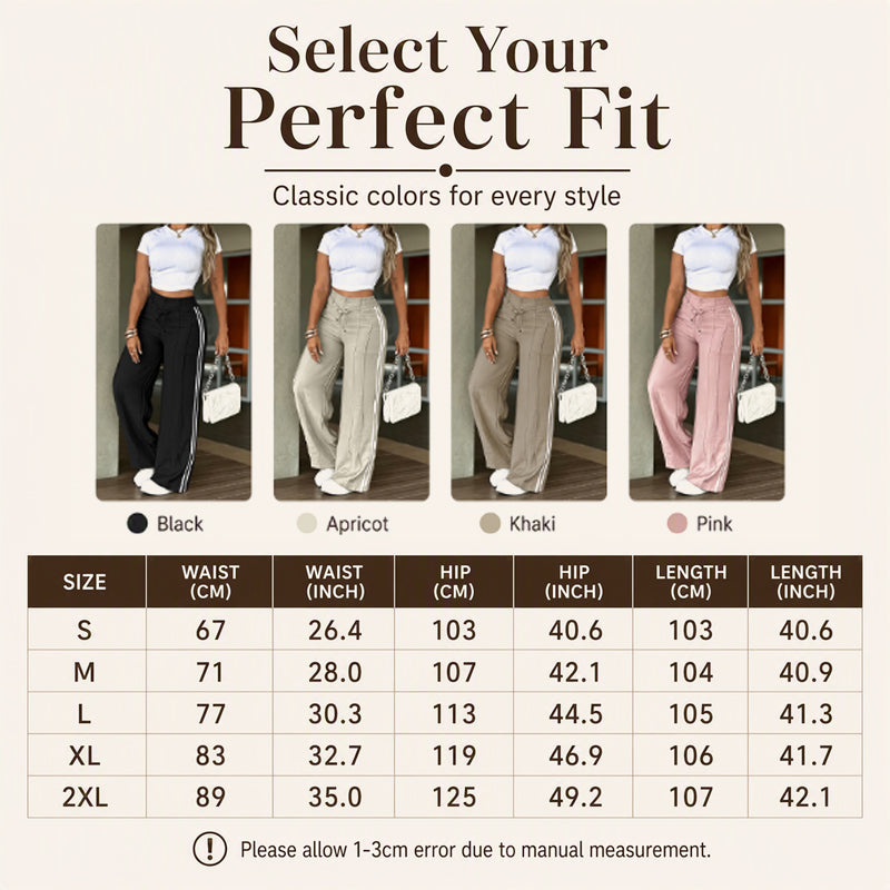 BreezeLine – Women's Wide-Leg Drawstring Pants, Casual High-Waisted Relaxed Fit