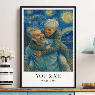 StarryTogether – Personalized Van Gogh Style Couple Portrait Poster or Canvas