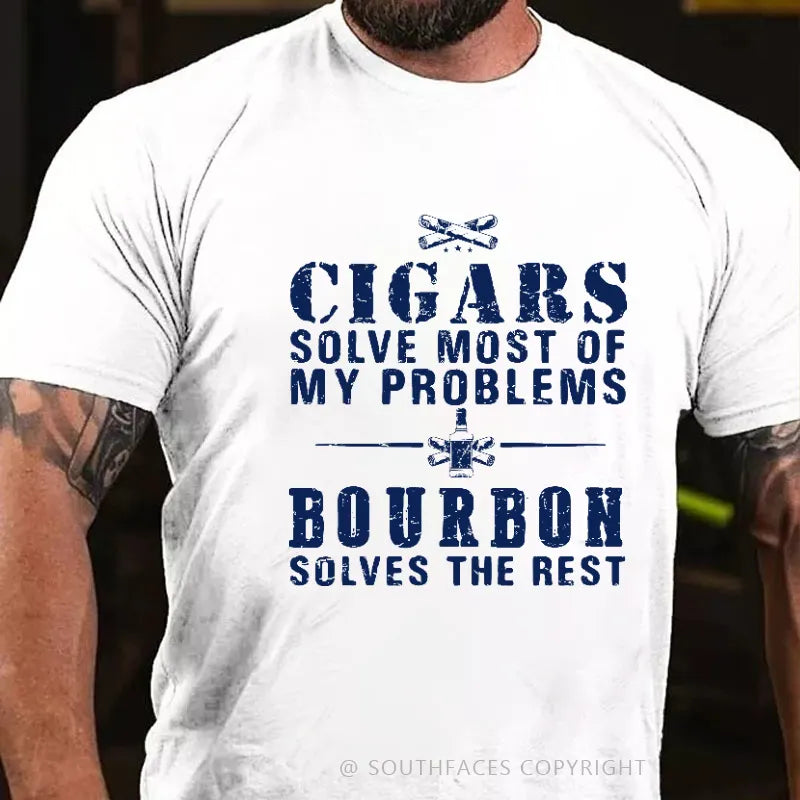 BourbonFix – Cigars Solve Most of My Problems, Bourbon / Whiskey Does the Rest T-Shirt
