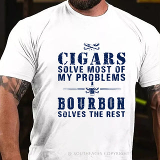 BourbonFix – Cigars Solve Most of My Problems, Bourbon / Whiskey Does the Rest T-Shirt
