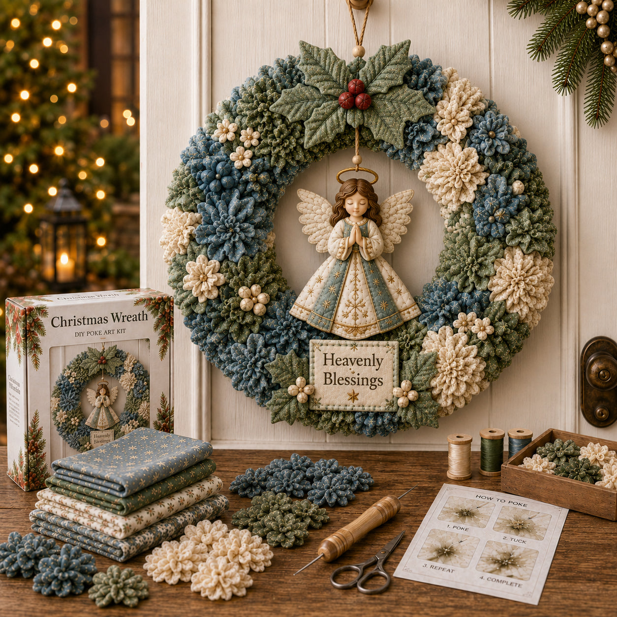 PokeBloom – 🔥🔥🎄 3D Fabric Poke Wreath DIY Kit